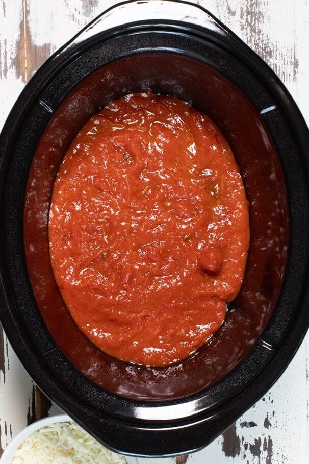 marinara in a slow cooker.
