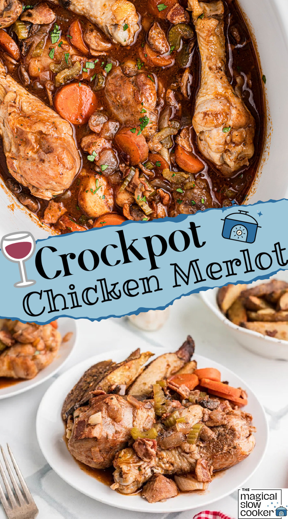 2 images of chicken merlot.