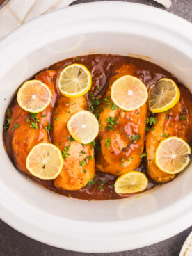 Lemonade chicken in a slow cooker.