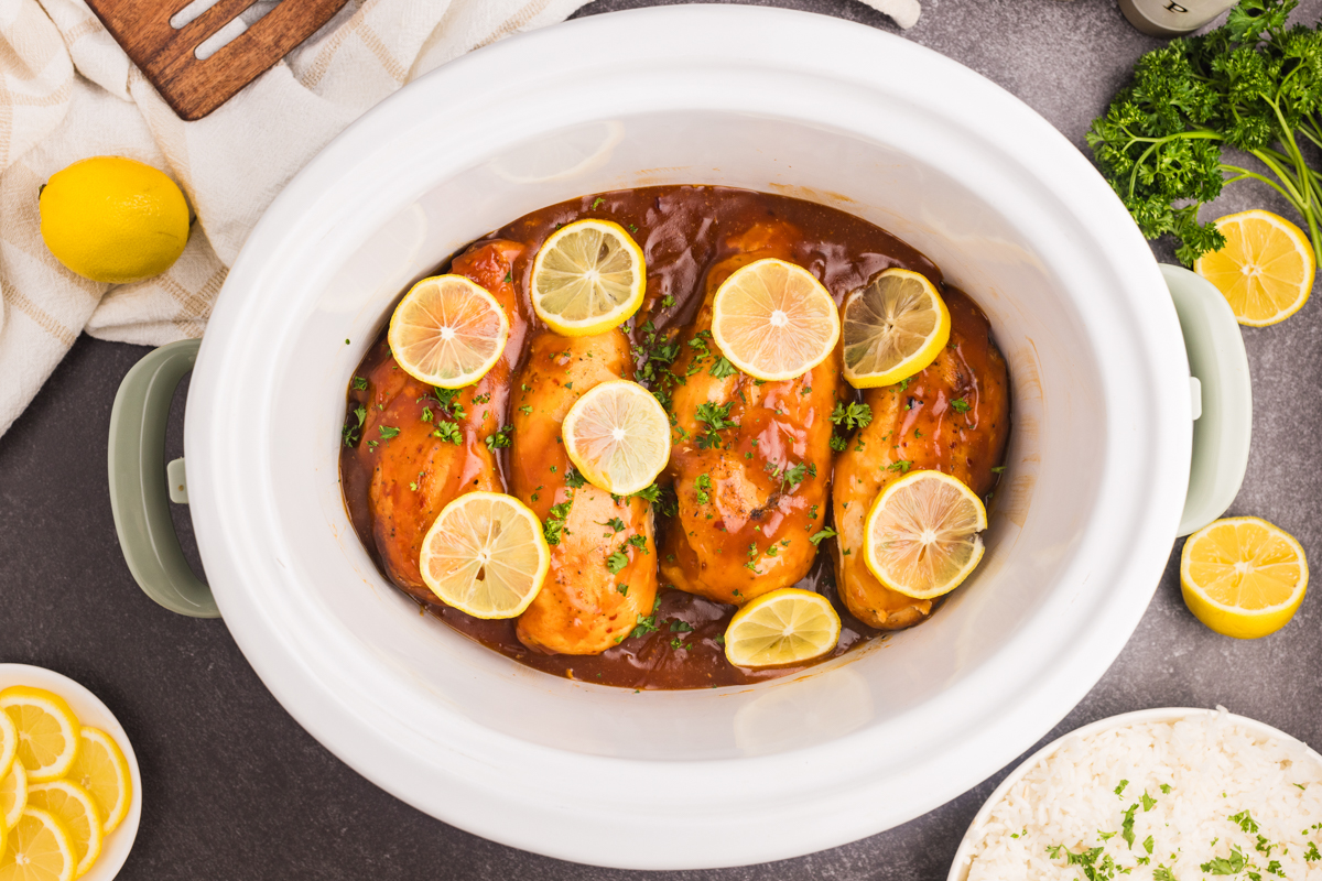 Lemonade chicken in a slow cooker.