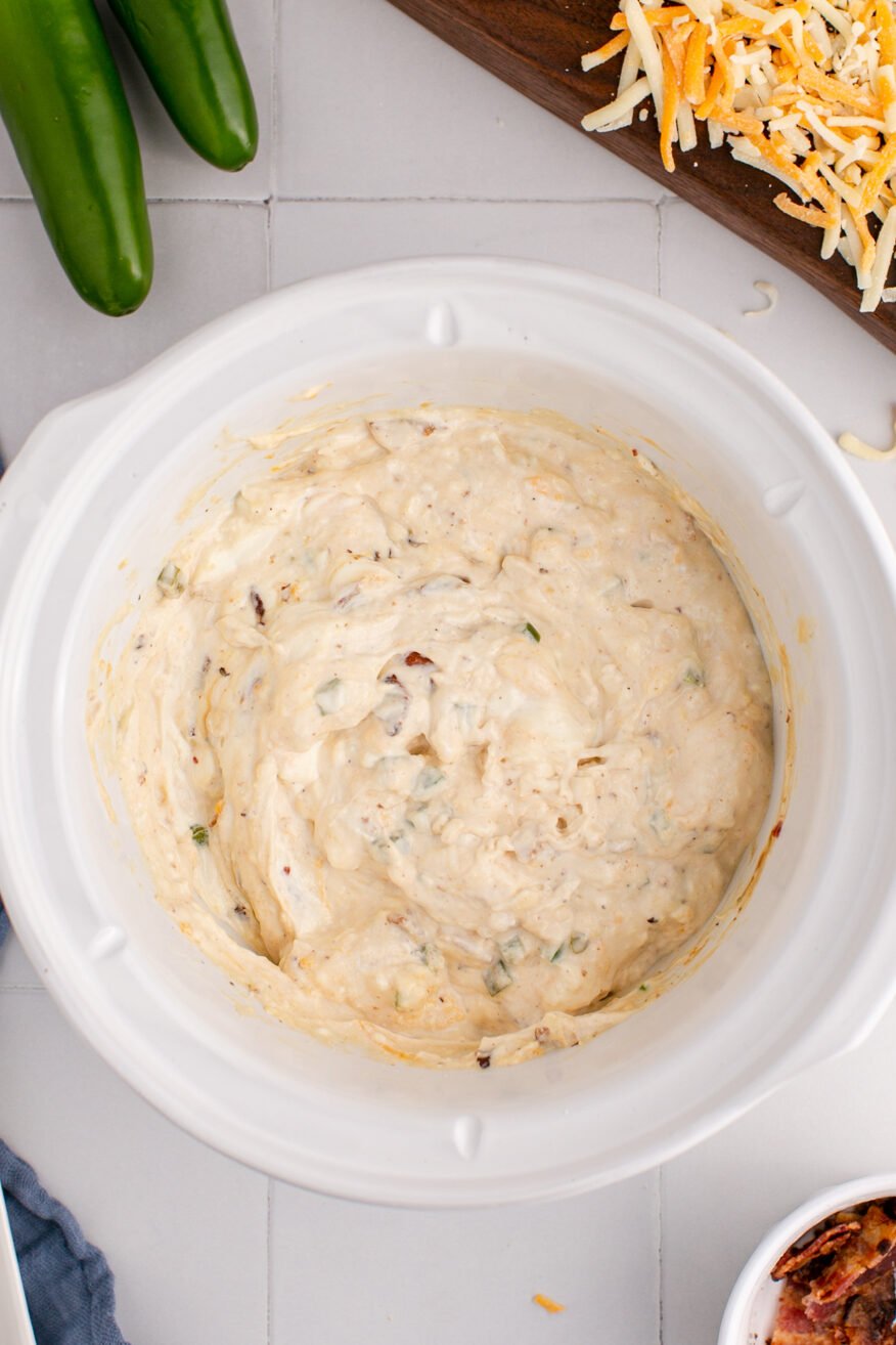done cooking jalapeno popper dip.