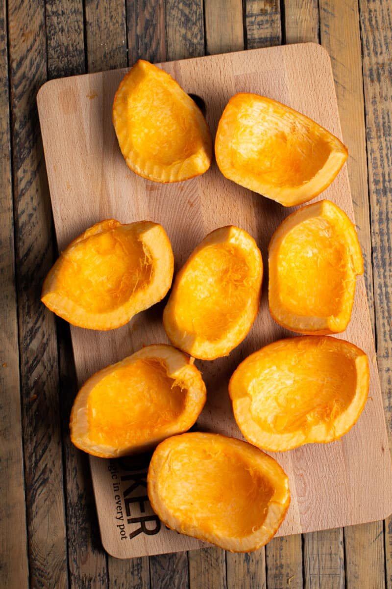 raw pumpkin cut into small pieces, seeds removed.