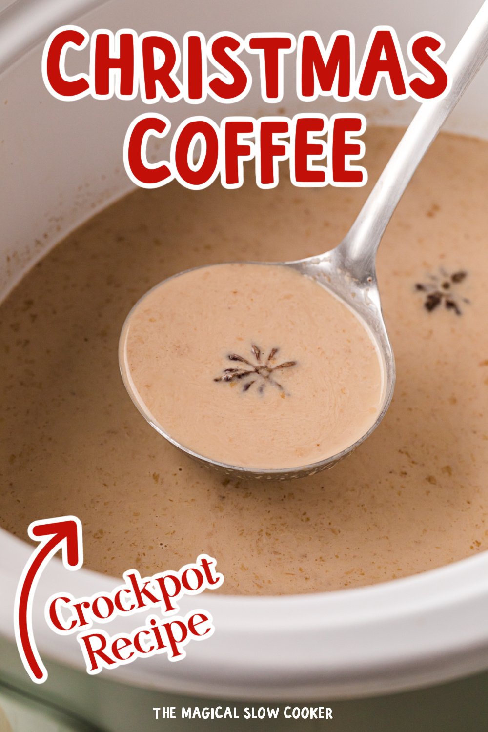 Long image of Christmas coffee with text overlay.