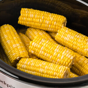 Corn with coconut milk and honey after cooking in a crockpot.