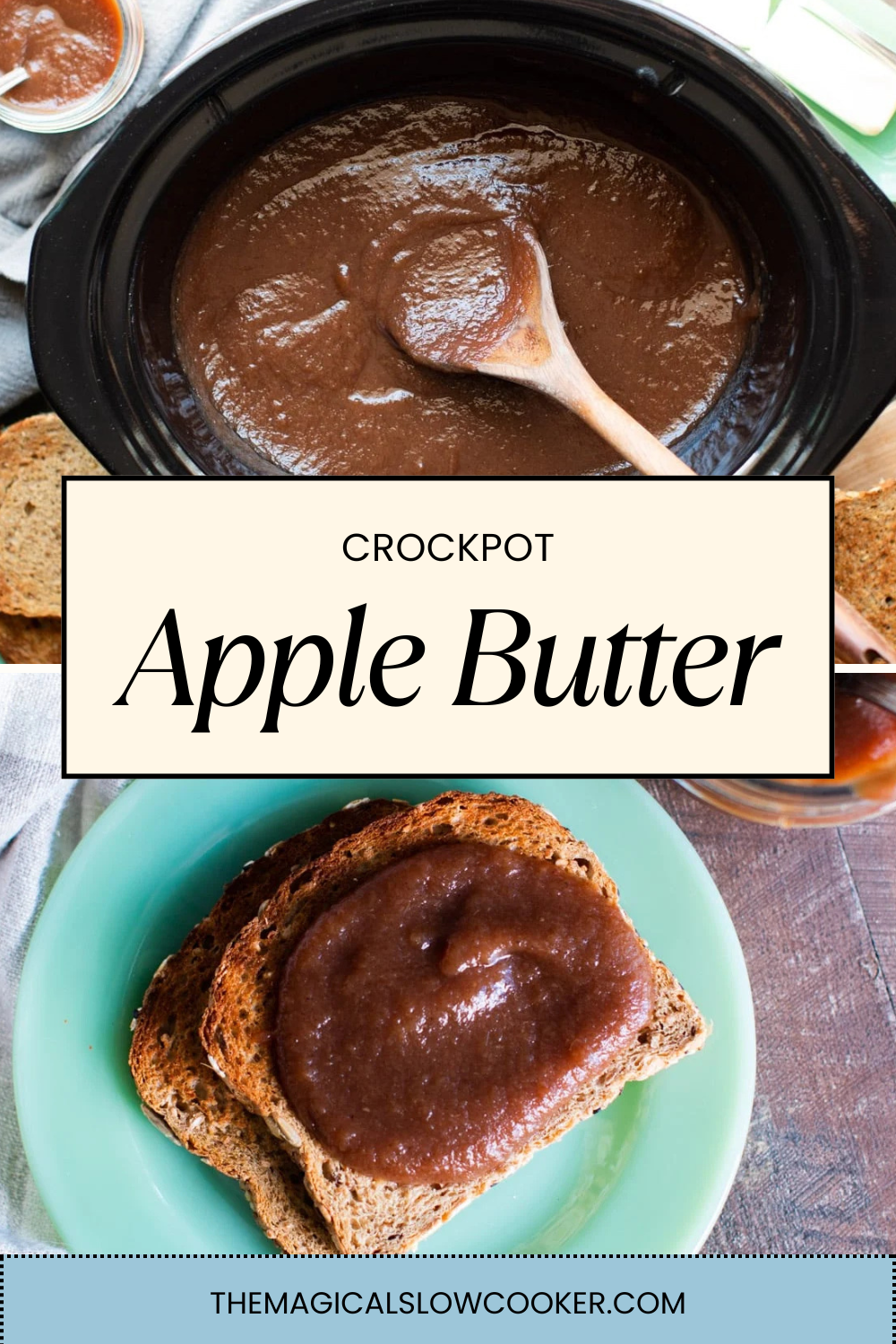 apple butter in a slow cooker and on wheat toast.