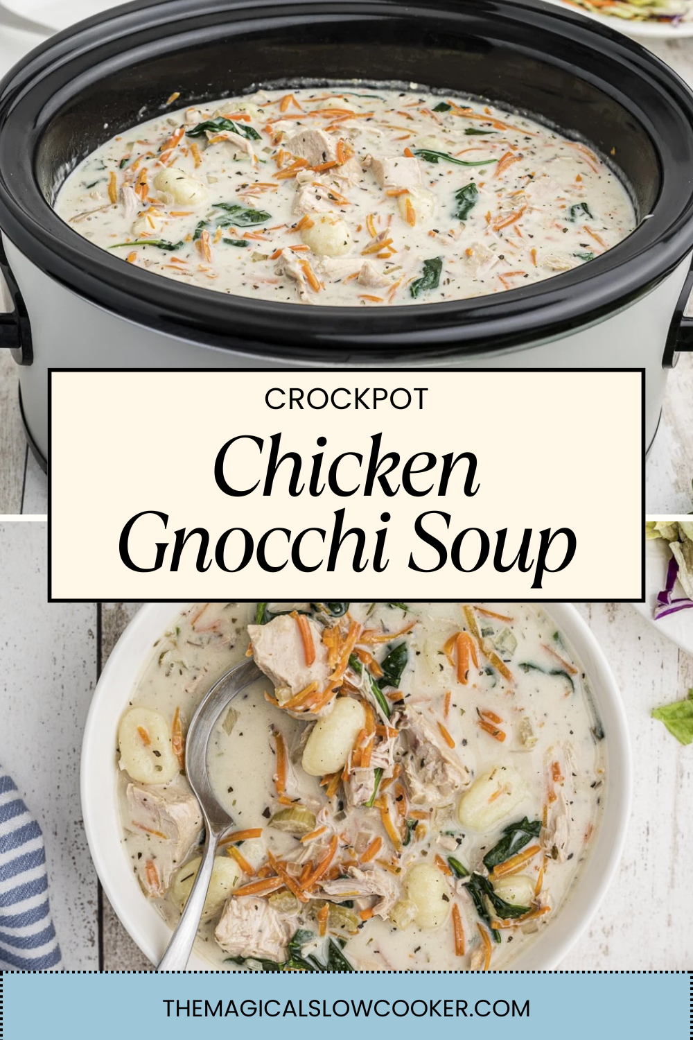 chicken gnocchi soup in the slow cooker.