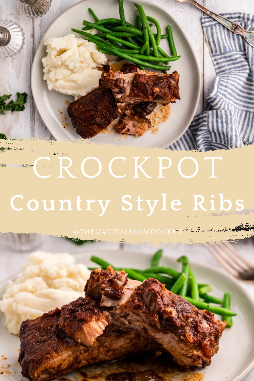 country style ribs on a plate.