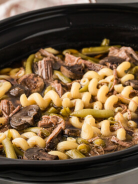 French dip soup in a slow cooker.