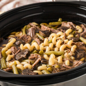French dip soup in a slow cooker.
