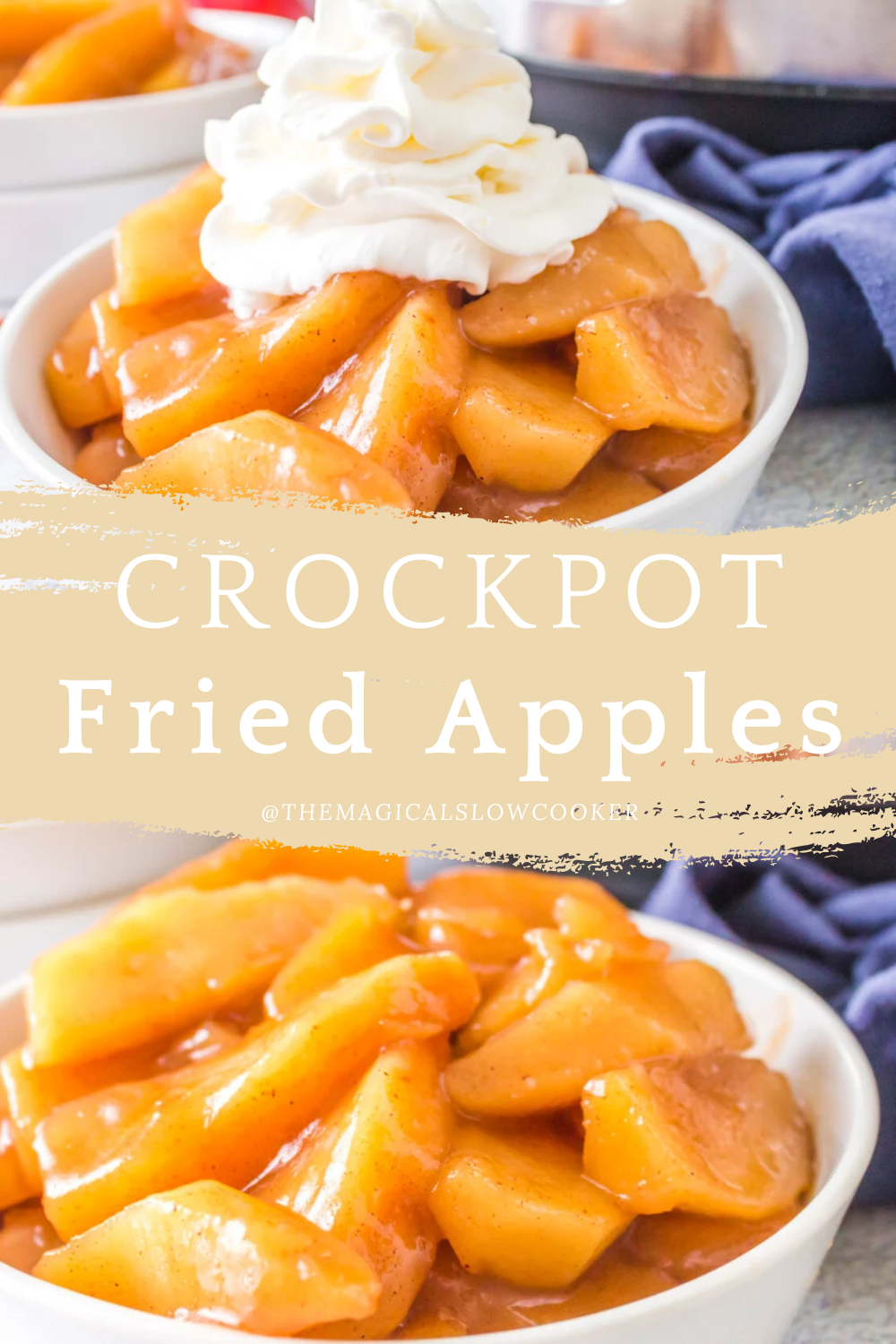 Fried apples in bowls.